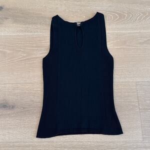 No Brand Sleeveless Knit Top Keyhole O Ring Details Size XS Black